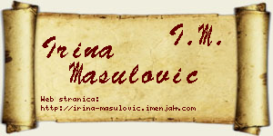 Irina Mašulović vizit kartica